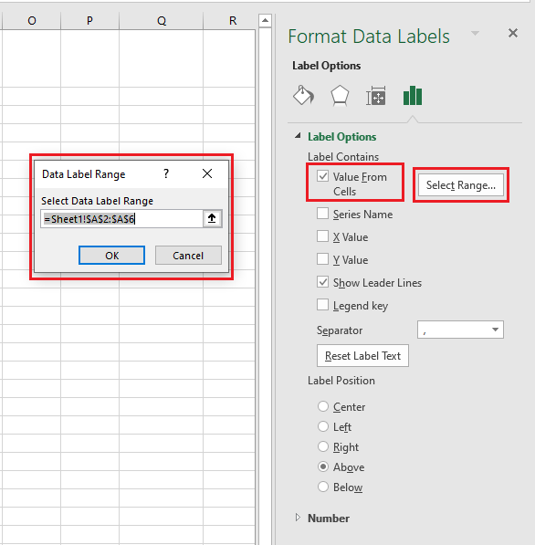 The Format ‘Data Labels’ Pane