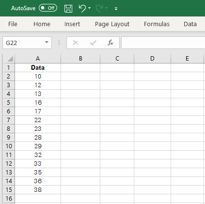 Excel sorts the data in an ascending order