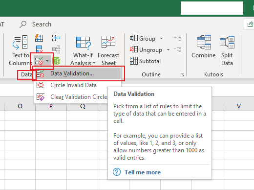 Using Data Validation dialogue Box for removing drop-down lists