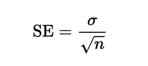 Standard error formula using standard deviation and square root