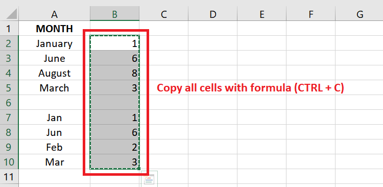Copy all cells with formula
