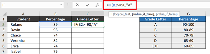 Example of how the first condition is added to a multiple IF statement