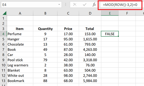 On a new column next to your dataset, type the formula that you have chosen to use. 