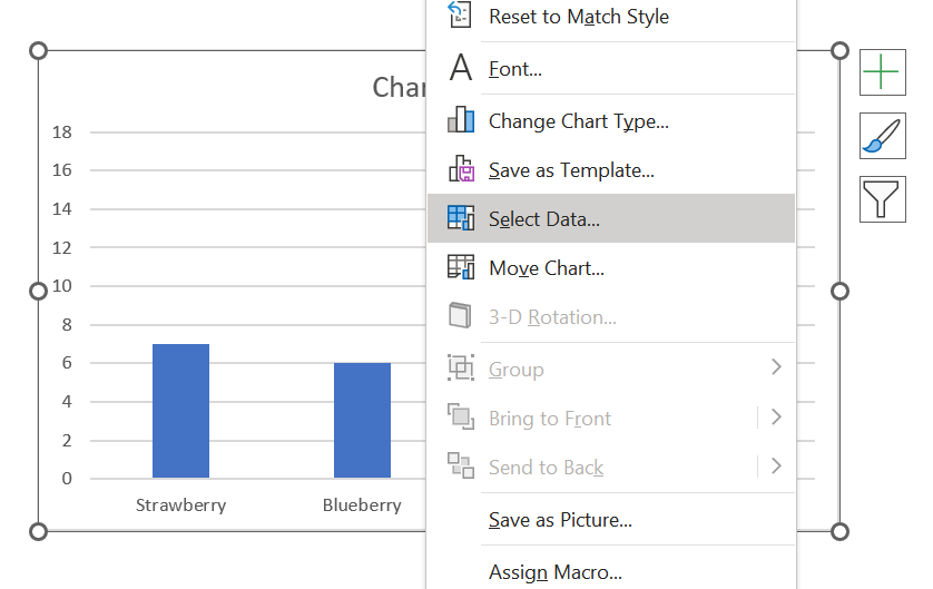 Right-click on the chart and click "Select Data". 