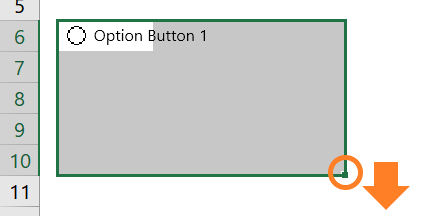 Select the cell(s) where the radio button resides and drag the fill handler down